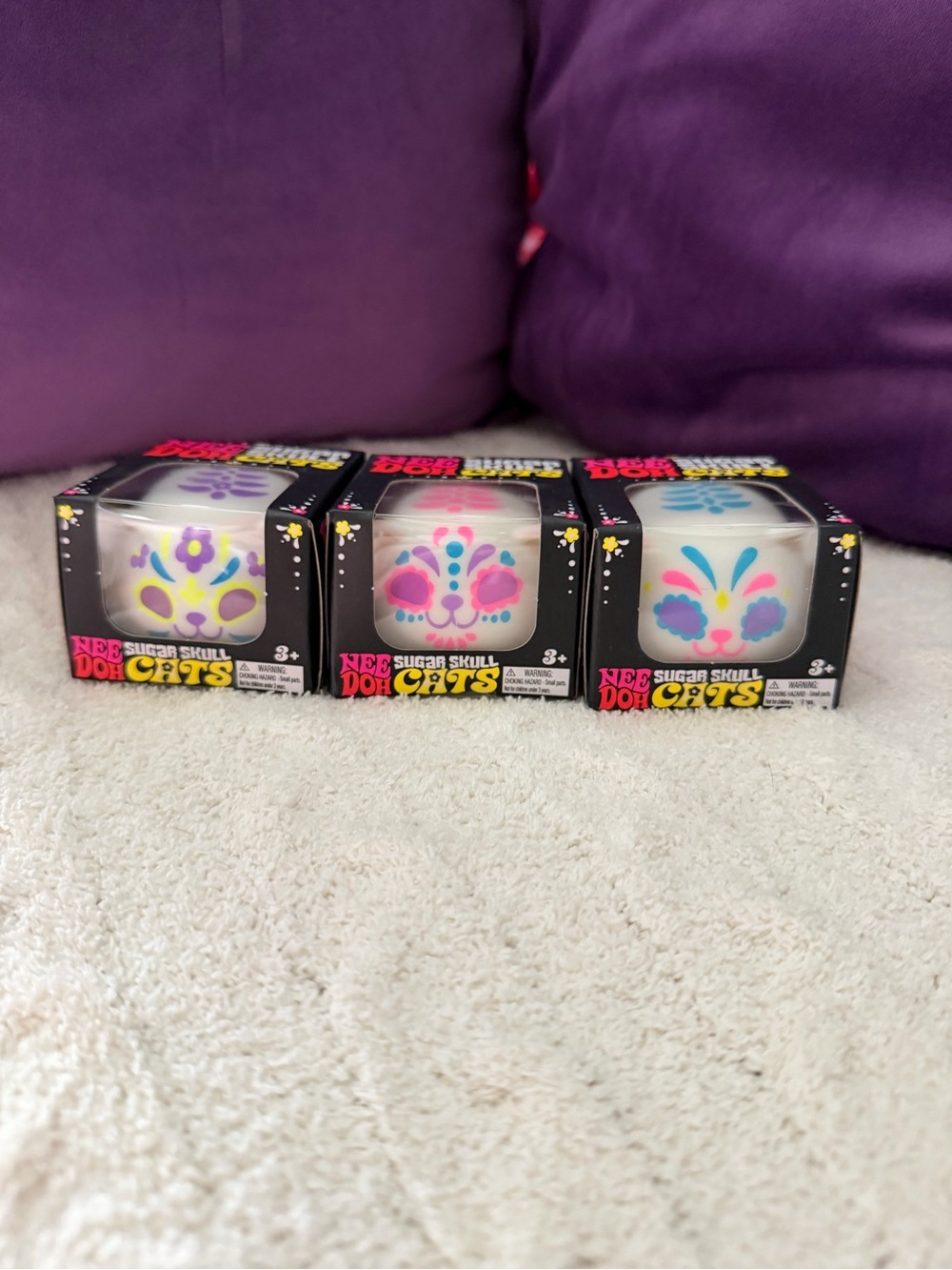 NEE DOH Sugar Skull Cats - Set of 3 Decorative Squishies
